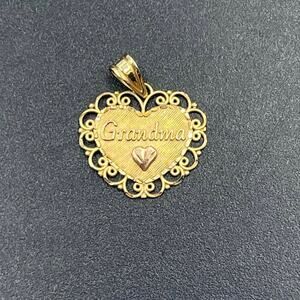 Michael Anthony Signed‎ 14K Yellow Rose Gold Heart Pendant "Grandma"